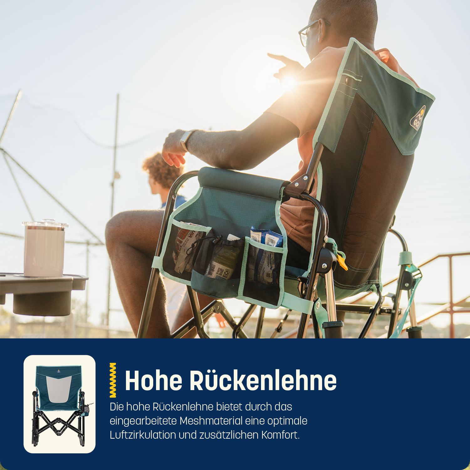 Stowaway Rocker mit Seitentisch
