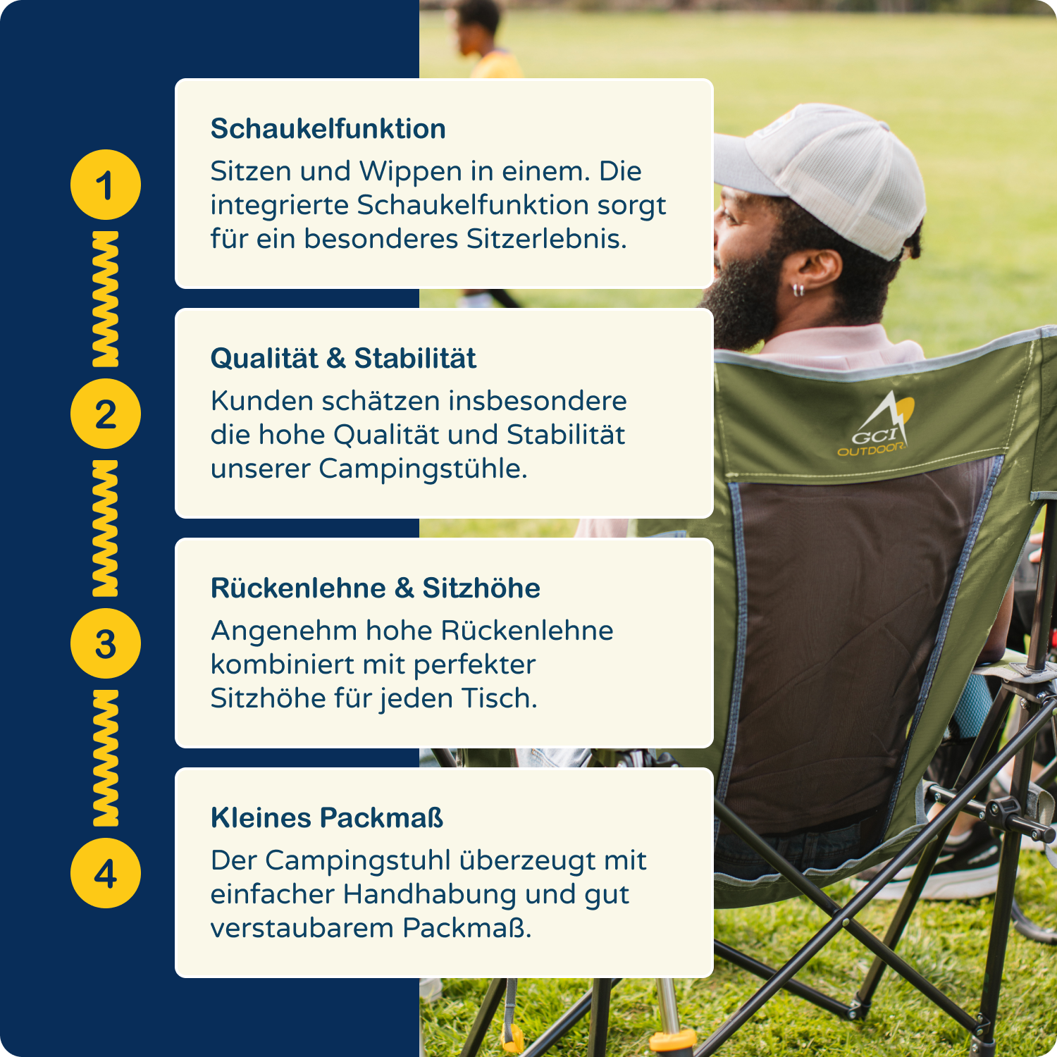 campingstuhl sitzhöhe Comfort Pro Rocker
